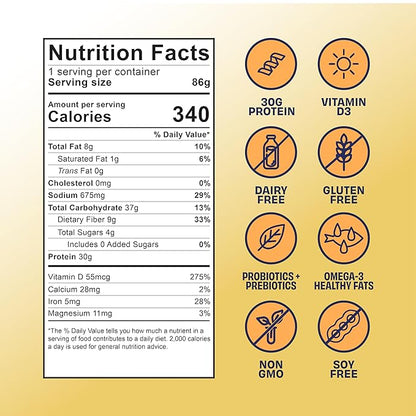 Kreatures of Habit Meal One | Overnight & Instant Superfood Protein Meal Replacement | Gluten Free, Dairy Free, 30g of Plant Based Protein, With No Added Sugar | Vanilla | Pack of 7