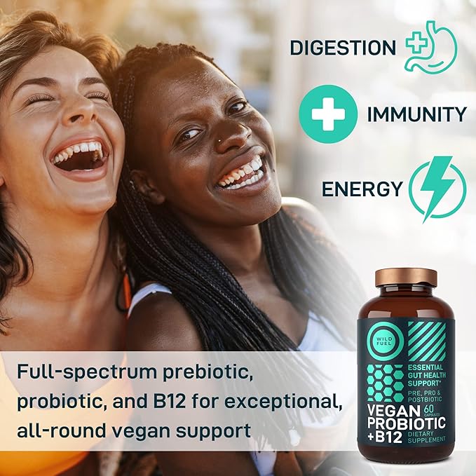 Vegan Probiotic Plus B12-22 Billion CFU B12 with 60 Gluten-Free