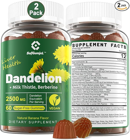 Sugar-Free Dandelion Root Gummies 6902 MG/Serving 2-Pack