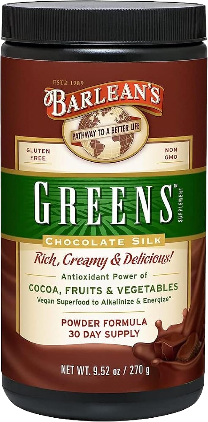 Barlean's Chocolate Greens Powder, Daily Fruits 9.52 oz