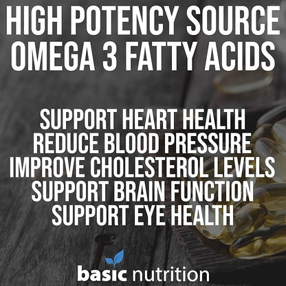 Fish Oil with Omega 3 Fatty Acids 1250mg Fish 450mg EPA, 300mg DHA 100% Hormone