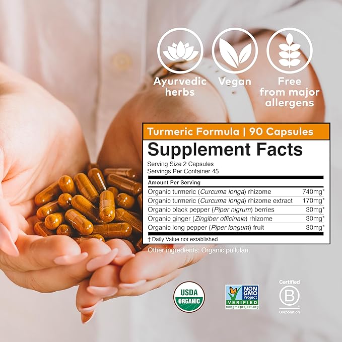 ORGANIC INDIA Turmeric Curcumin with Black Pepper 90 Capsules