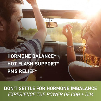 DIM Supplement with Calcium D-Glucarate for Estrogen & Hormone Balance for Women & Men | Detox & Cleanse, Hormonal Acne, Menopause & CDG for Liver Support | Non-GMO, Third-Party Tested | 30ct, White