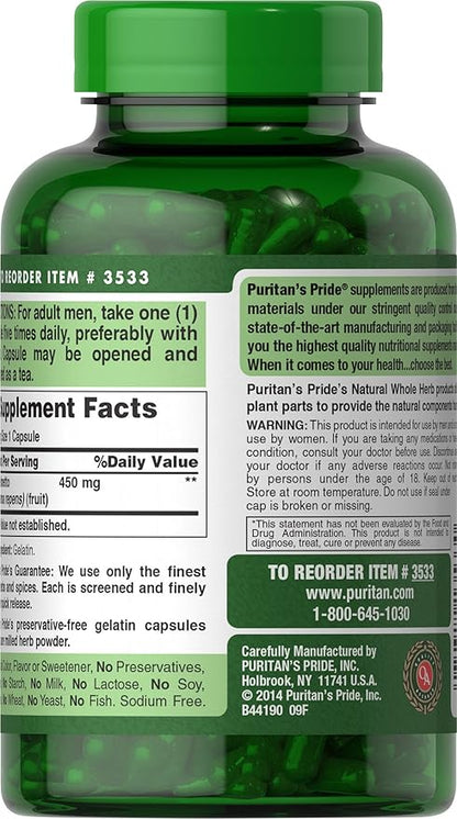 Puritan's Pride Saw Palmetto 450 Mg, 200 Count