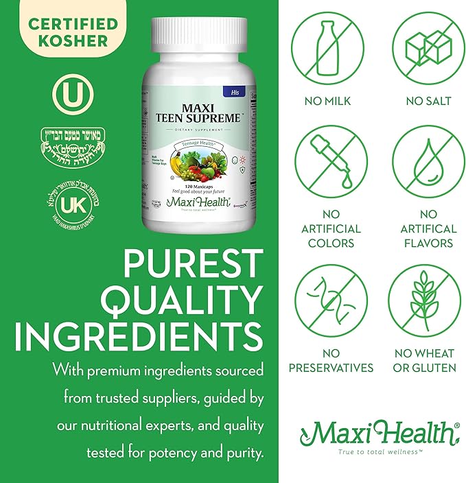 Maxi Health Teen Supreme HIS Vitamins (120) - 12 17 17 -