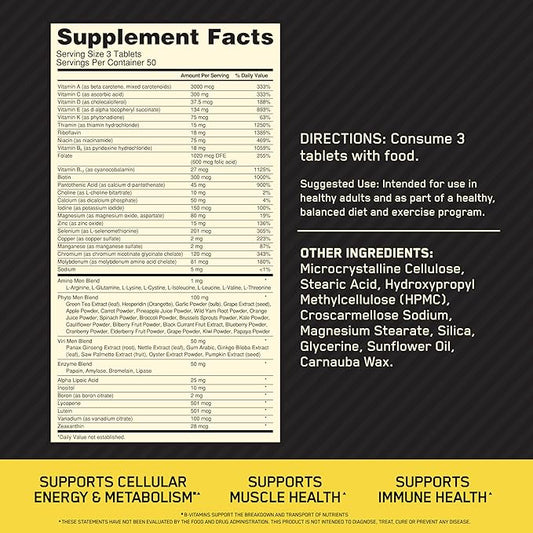 Optimum Nutrition Opti-Men, Vitamin C, Zinc B12 for 150 Count