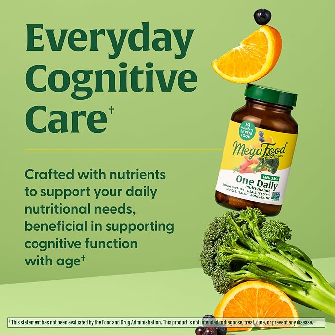 MegaFood Men's 55+ One Daily B12, Vitamin 9 Food 90 Tabs