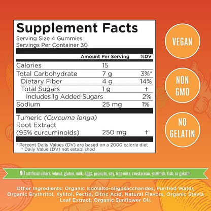 MaryRuth Organics Turmeric Gummies 250 mg 120 Count