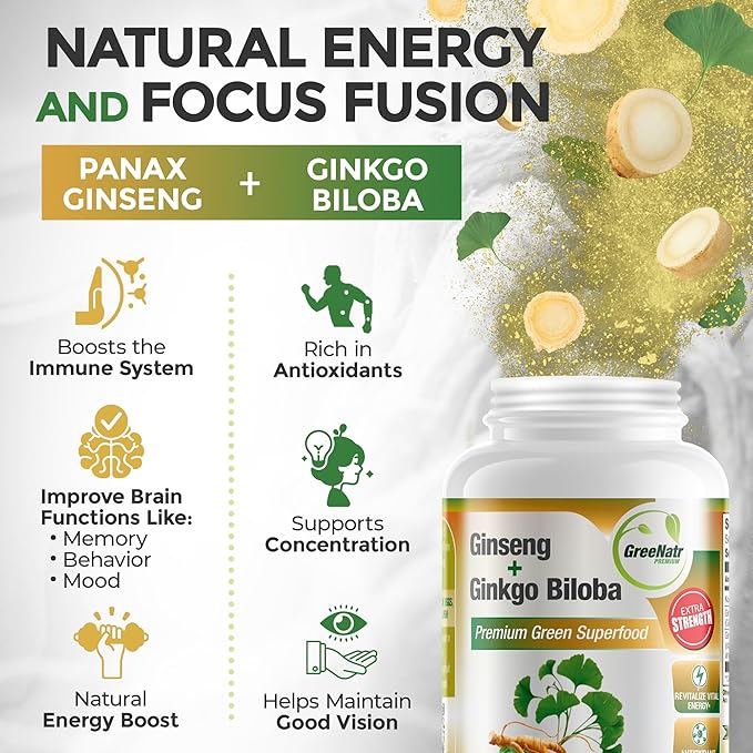Panax Ginseng and Ginkgo Biloba. Traditional 60 Tablets (1 Bottle)