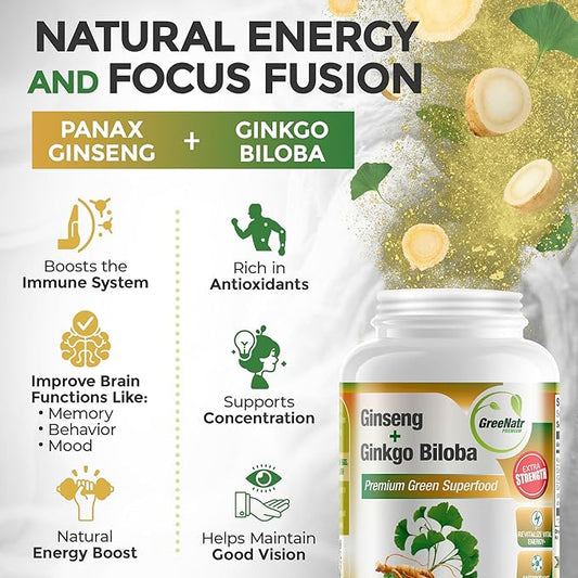 Panax Ginseng and Ginkgo Biloba. Traditional 60 Tablets (1 Bottle)