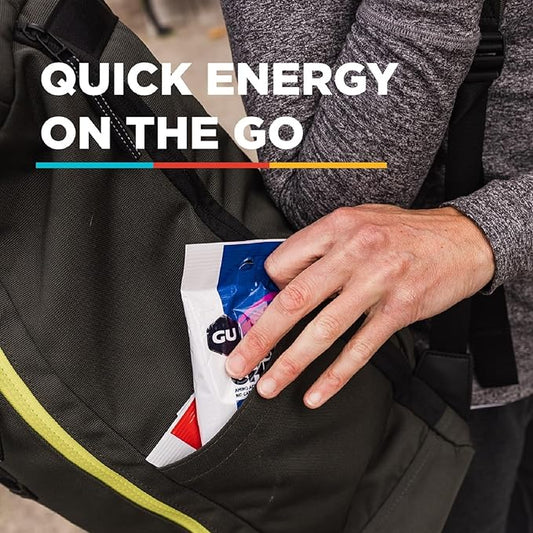GU Energy Chews, Watermelon Energy Gummies with Electrolytes, Vegan, Gluten-Free, Kosher, Caffeine-Free, and Dairy-Free On-The-Go Energy for Any Workout, 12 Bags (24 Servings Total)