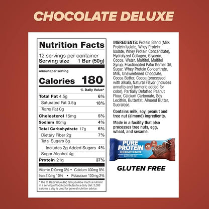 Pure Protein Bars, High Protein, Nutritious 1.76 oz., 12 Count(Pack 1) (Packaging