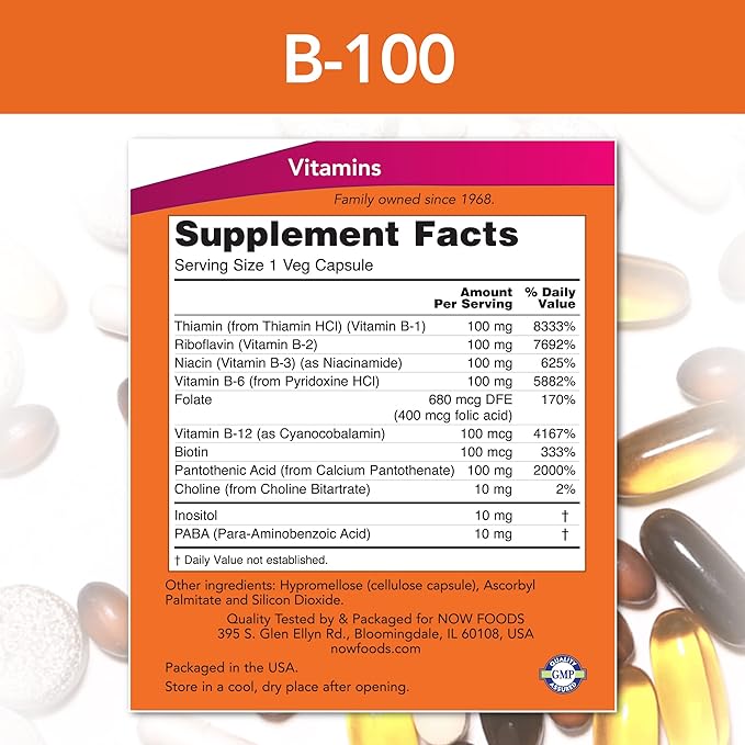 Now Foods B-100, 100 Capsules (Pack 2)