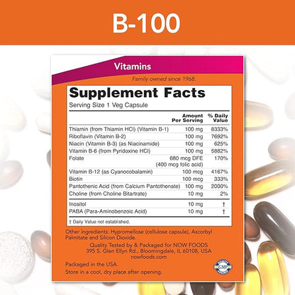 Now Foods B-100, 100 Capsules (Pack 2)