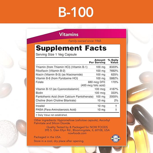 Now Foods B-100, 100 Capsules (Pack 2)