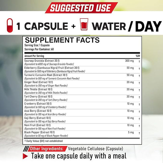 11in1 Graviola Soursop Capsules 9450mg