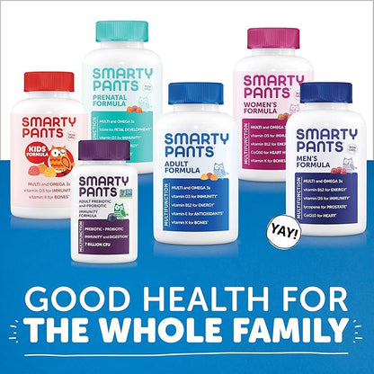 SmartyPants Multivitamin for Men & Women: D3, C, B12, B6, B6, Vitamin 3 Fish 180 Count (30 Day