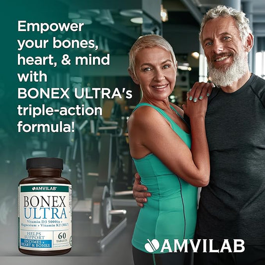 BONEX Ultra Supplement D3, Vitamin K2 (MK7) (MK7) & 60 Tablets 2 Month