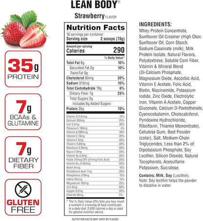 Labrada Nutrition Lean Body Hi-Protein Shake, Strawberry, 2.47-Pound Tub Strawberry PACKAGING MAY VARY