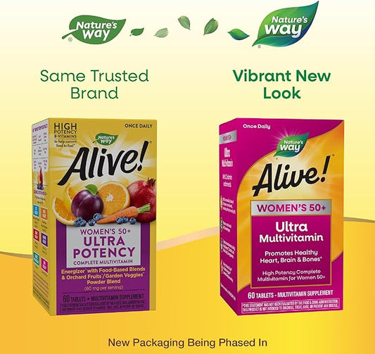 Nature’s Way Alive! Women’s 50+ Ultra B12, Gluten-Free, 60 Tablets