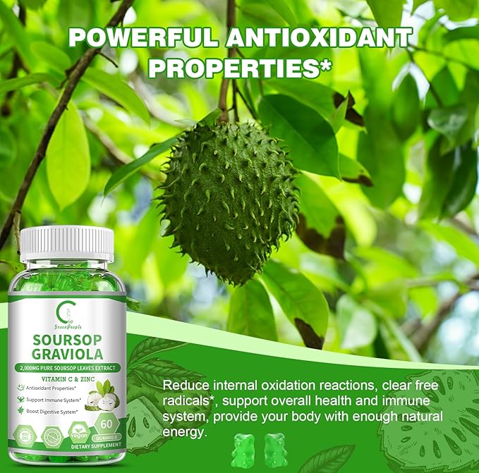 Soursop Graviola Gummies 2,000mg Soursop 60 Counts