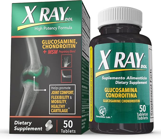 X Ray High Potency Joint Health 1500mg, Chondroitin 300mg, MSM 120 mg, 50 Count