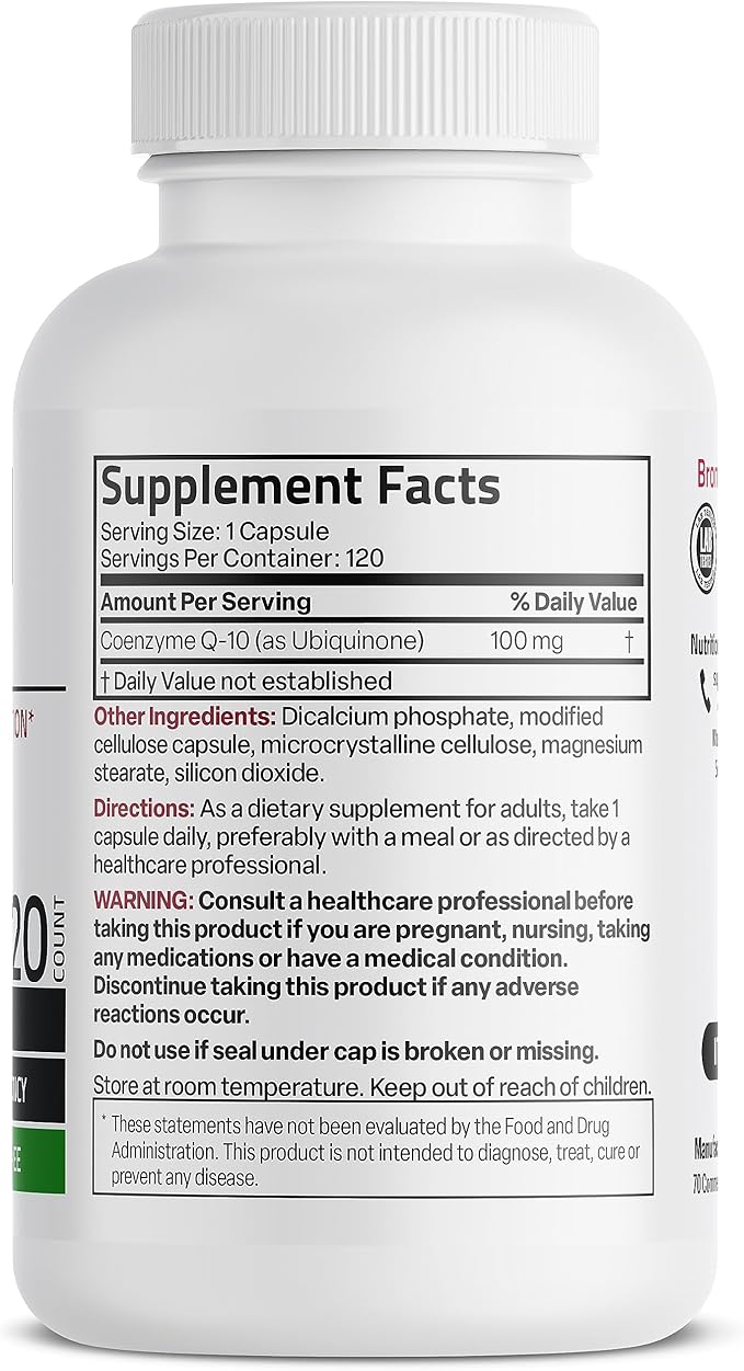 Bronson CoQ10 100 MG High Potency 120 Vegetarian