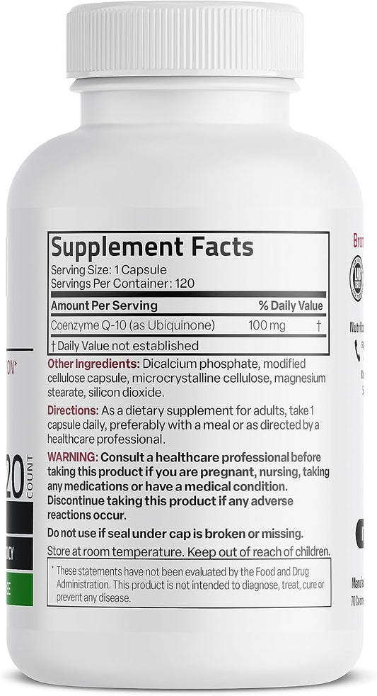 Bronson CoQ10 100 MG High Potency 120 Vegetarian