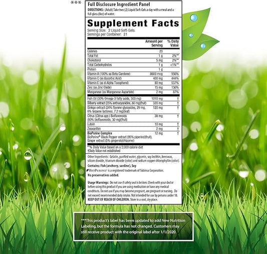 Irwin Naturals Vision Sharp Multi-Nutrient Eye Health 42 Liquid 2 - Omega-3s - 42 Total