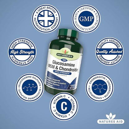 Nature's Aid Glucosamine 500mg, MSM 500mg 100mg 180 180 Tablets