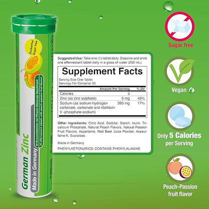 T&D German Zinc 5 mg 240 Vegan