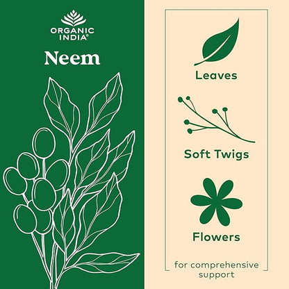 ORGANIC INDIA Neem Leaf Capsules, Herbal Supplement 180 Capsules