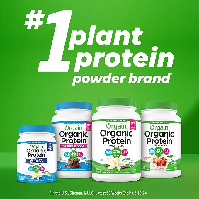 Orgain Organic Simple Vegan Protein Powder, Chocolate 20g Plant 1.25lb