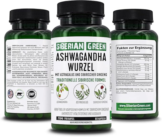 Organic Ashwagandha Root with Astragalus & 60 Capsules