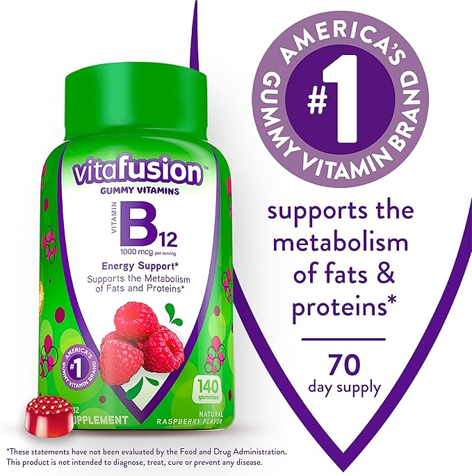 Vitafusion Chewable Calcium and Vitamin B12 #1 Gummy 50 Day 70 Day B12