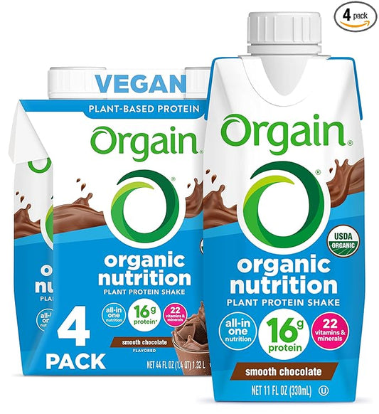 Orgain Organic Nutritional Vegan Protein Shake, 16g Plant 22 Vitamins 11 Fl 4)