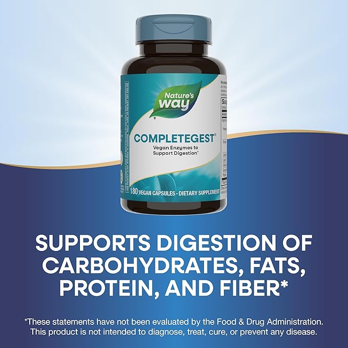 Nature's Way CompleteGest Vegetarian Enzymes Supplement, 180 Vegan