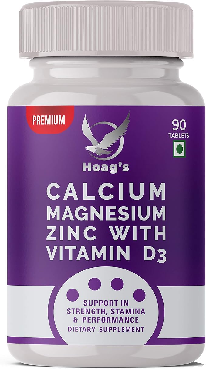 Hoag's Calcium, Magnesium, Zinc with Vitamin D3 and B12 for 90 Vegetarian