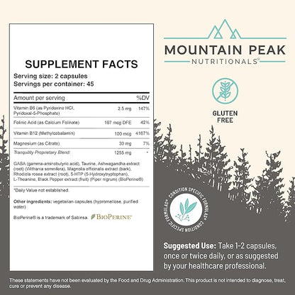 Tranquility Formula - Supports Brain Health, B6, Vitamin B12 and (90 Vegetarian