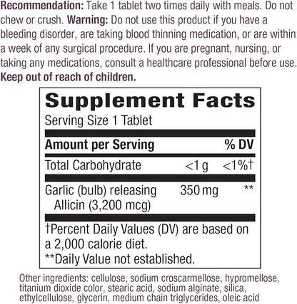 Nature’s Way Garlicin Cardio Premium Herbal 350 mg 90 Tablets