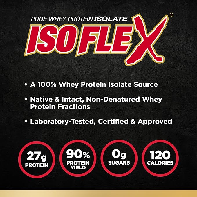 ALLMAX ISOFLEX Whey Protein Isolate, Banana - 2 lb - 27 Grams of Protein Per Scoop - Zero Fat & Sugar - 99% Lactose Free - Gluten Free & Soy Free - Approx. 30 Servings