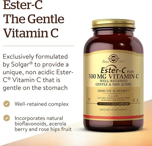 Solgar Ester-C Plus 500 mg Vitamin 250 Vegetable 250 Servings