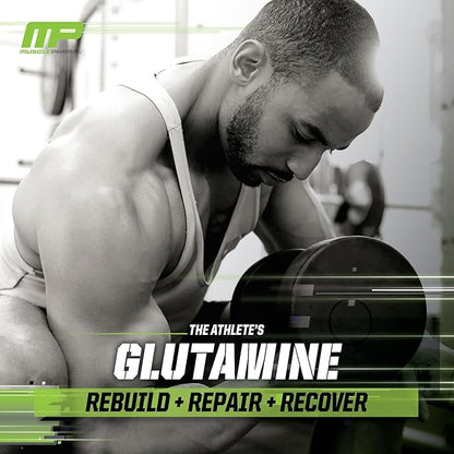 MusclePharm Essentials Glutamine, Pure L-Glutamine Powder Supplement for Post Workout Muscle Recovery, Energy & Gut Health, 5g L Glutamine Powder per Serving, Gluten-Free, Unflavored, 60 Servings