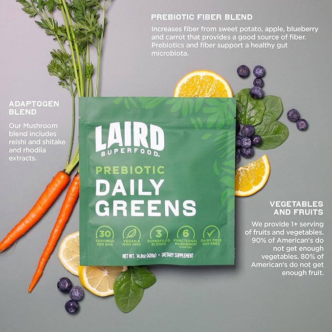 Laird Superfood Prebiotic Daily Greens Powder 15 Single