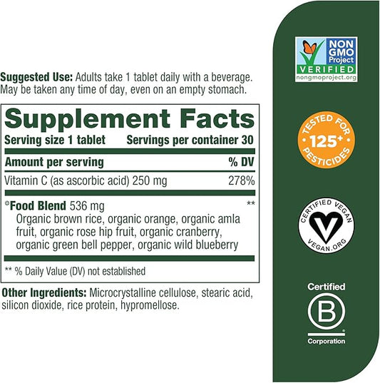 MegaFood Complex C 250 mg, 30 Tablets, 30 Servings