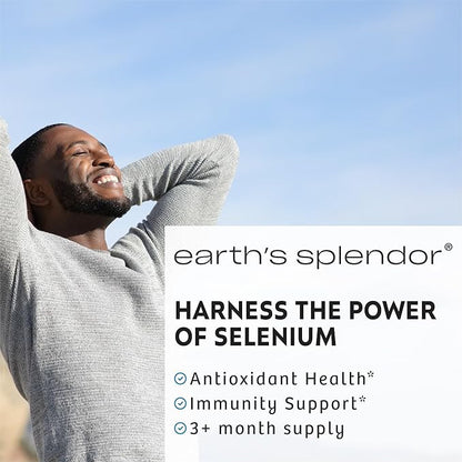 Earth's Splendor Selenium 200 mcg Dietary (100 Tablets, 3+ Month