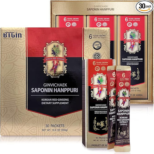 Korean Red Ginseng Extract 3000mg Everyday, Rg3, Panax 6 years 30Packets in 1 set