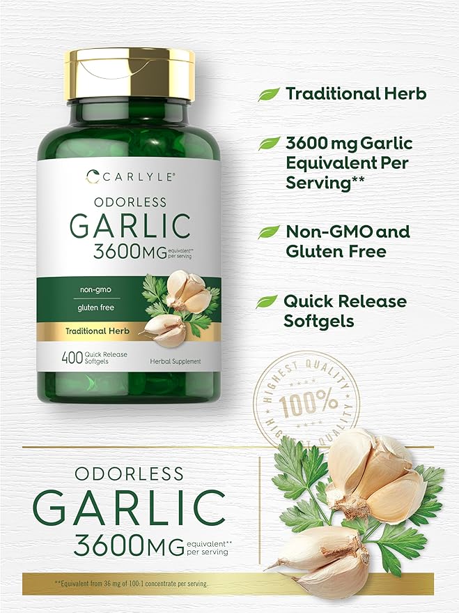 Carlyle Odorless Garlic Extract 3600mg Softgels 400 Count