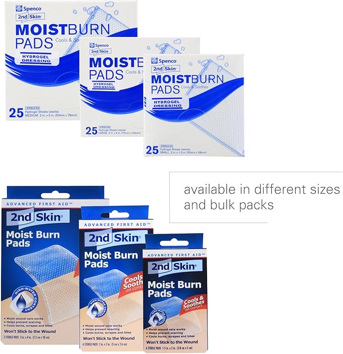 Spenco 2nd Skin Moist Burn Pads, (1.5 x 2 Inches), 6-Count