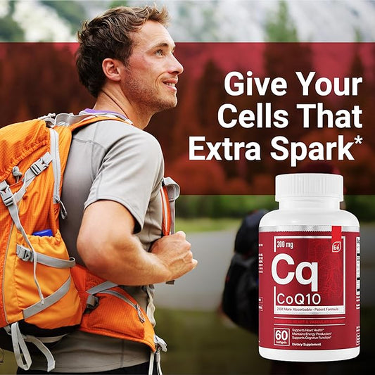 Essential Elements CoQ10 200mg Softgels Q10 Supplement 2.6 Times 60 Count, 2 Month